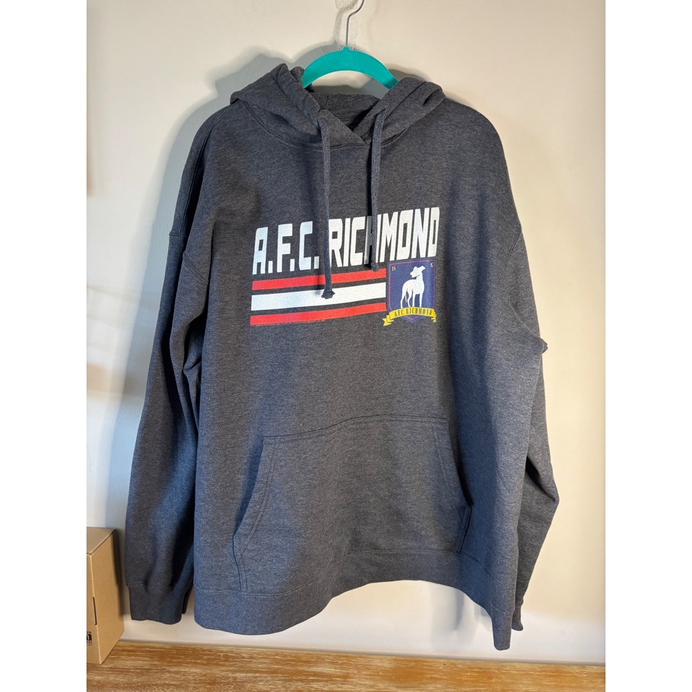 Fan‎ Favorite AFC Richmond Ted Lasso Hoodie Mens 2XL Charcoal Gray Sweatshirt